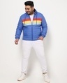 Shop Men's Blue Color Block Plus Size Puffer Jacket-Full