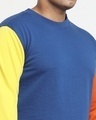 Shop Men's Blue Quartz Contrast Sleeve Color Block Plus Size Sweatshirt