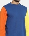 Shop Men's Blue Contrast Sleeve Color Block Sweatshirt