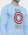 Shop Men's Blue Super Slodier Typography Flat Knit Sweater-Full