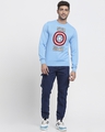 Shop Men's Blue Super Slodier Typography Flat Knit Sweater