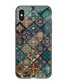 Shop Retro Art Printed Premium Glass Cover for iPhone XS(Shock Proof, Lightweight)-Front