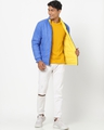 Shop Blue Reversible Puffer Jacket-Front