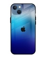 Shop Blue Rhombus Pattern Premium Glass Case for Apple iPhone 13 mini (Shock Proof, Scratch Resistant)-Front