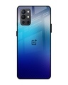 Shop Blue Rhombus Pattern Premium Glass Case for OnePlus 9R (Shock Proof, Scratch Resistant)-Front