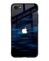 Shop Blue Rough Abstract Premium Glass Case for Apple iPhone SE 2020(Shock Proof, Scratch Resistant)-Front