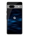 Shop Blue Rough Abstract Premium Glass Case for Google Pixel 7A(Shock Proof, Scratch Resistant)-Front