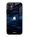 Shop Blue Rough Pastel Premium Glass Cover For iPhone 12 (Impact Resistant, Matte Finish)-Front