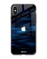 Shop Blue Rough Pastel Premium Glass Cover For iPhone XS (Impact Resistant, Matte Finish)-Front