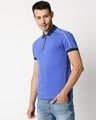 Shop Blue Shoulder Pipping Zipper T-Shirt-Design