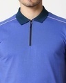 Shop Blue Shoulder Pipping Zipper T-Shirt