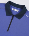 Shop Blue Shoulder Pipping Zipper T-Shirt