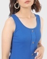 Shop Blue sleeveless bodycon Slim Fit Dress
