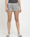 Shop Women's Grey All Over Printed Boxer Shorts-Front