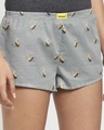Shop Women's Grey All Over Printed Boxer Shorts