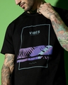 Shop Men's Black Blue Vibes Graphic Printed T-shirt