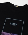 Shop Men's Black Blue Vibes Graphic Printed T-shirt