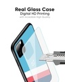 Shop Blue & White Stripes Premium Glass Case For OnePlus 8(Shock Proof, Scratch Resistant)-Full