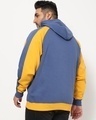 Shop Men's Blue & Yellow Color Block Plus Size Hoodie-Design