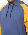 Shop Men's Blue & Yellow Color Block Plus Size Hoodie