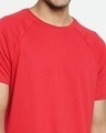 Shop Bold Red Apple Cut Raglan Half Sleeve T-Shirt