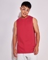 Shop Men's Bold Red Deep Armhole Oversized Vest-Front
