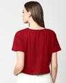 Shop Bold Red Boxy Slim Fit Crop Top-Design