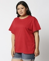 Shop Women's Red Plus Size Boyfriend T-shirt-Design
