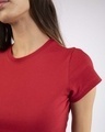 Shop Bold Red Crop Top T-Shirt