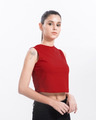 Shop Bold Red Cropped Tank Top-Front