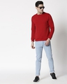 Shop Bold Red Fleece Sweatshirt-Full
