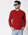 Shop Bold Red Fleece Sweatshirt-Front