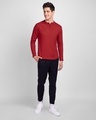 Shop Bold Red Full Sleeve Henley T-Shirt-Full