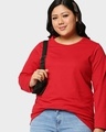 Shop Women's Bold Red Plus Size T-shirt-Front