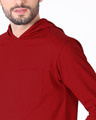Shop Bold Red Full Sleeve Pocket Hoodie T-Shirt