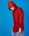 Shop Bold Red Full Sleeve Pocket Hoodie T-Shirt-Front
