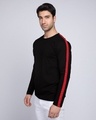 Shop Bold Red Full Sleeve Side Panel T-Shirt-Front