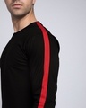 Shop Bold Red Full Sleeve Side Panel T-Shirt