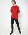 Shop Bold Red Half Sleeve Hoodie T-shirt