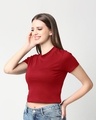 Shop Women's Bold Red Slim Fit Snug Blouse-Design