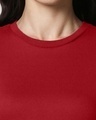 Shop Bold Red Jet Black Contrast Side Seam Panel Regular T-Shirt