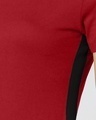 Shop Bold Red Jet Black Contrast Side Seam Panel Regular T-Shirt