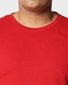 Shop Bold Red Plus Size Full Sleeve T-Shirt