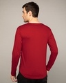Shop Bold Red Slit Neck Full Sleeve Henley T-shirt-Design
