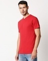 Shop Bold Red V Neck Half Sleeve T-Shirt-Design
