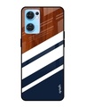 Shop Bold Stripes Printed Premium Glass Cover for Oppo Reno 7 5G (Shock Proof, Lightweight)-Front
