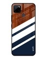 Shop Bold Stripes Printed Premium Glass Cover for Realme C21Y (Shockproof, Light Weight)-Front