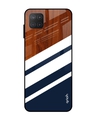 Shop Bold Stripes Printed Premium Glass Cover for Samsung Galaxy M12 (Shock Proof, Light Weight)-Front
