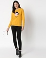 Shop Bonjour Heart Fleece Sweatshirt Mustard Yellow-Design