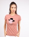 Shop Bonjour Heart Half Sleeve Printed T-Shirt Misty Pink-Front